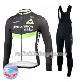 Set Langarmtrikot + Trägerhose Lange 2017 Dimension Data Damen Winter Thermal Fleece N001
